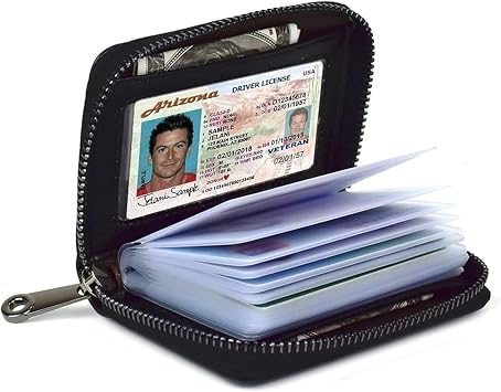 Card Holder for Women Men RFID Small Wallets Credit Card Case Money Organizers,20 Slots,Black
