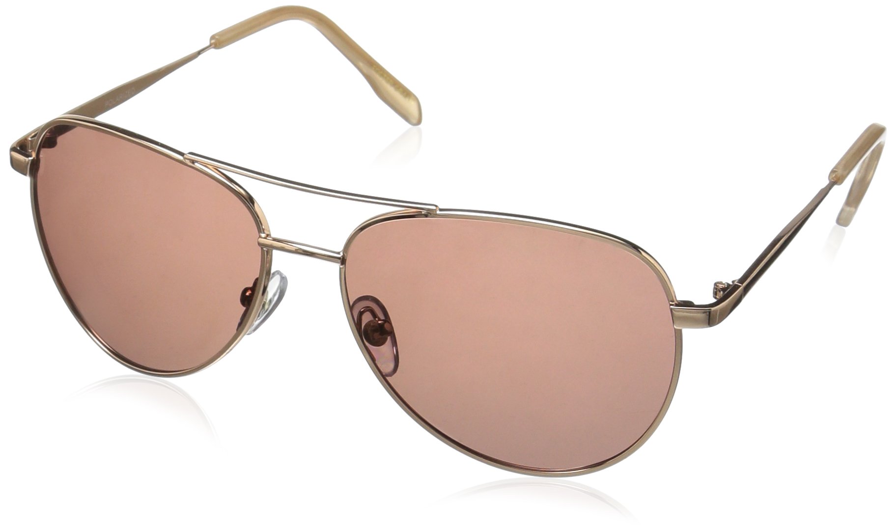 Foster Grant Women's Prelude Rose Pol Polarized Aviator Sunglasses, Gold, 60 mm