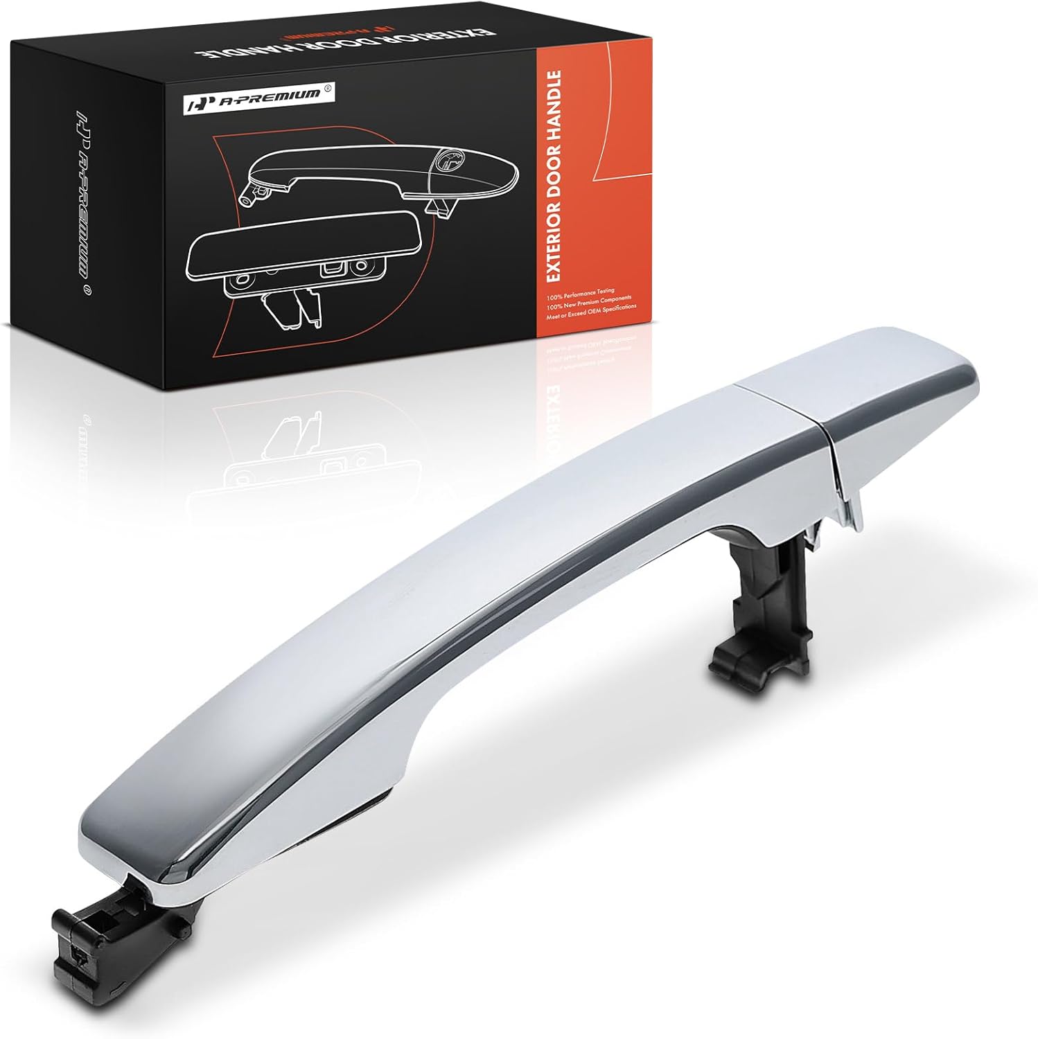 A-Premium Rear Left Driver Side Exterior Door Handle Compatible with Kia Soul 2014-2019 Hatchback, Without Keyless System, Chrome, Replace# 83651-B2020, 83652-B2020