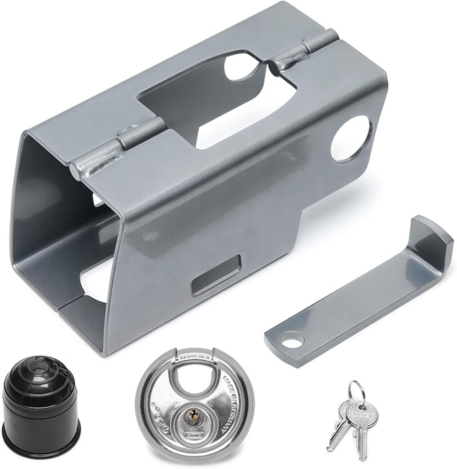 HT1933 Heavy Duty Steel Trailer Hook Lock Rear Arm Bars Condition Hitch for Truck RV Yacht 1Pcs