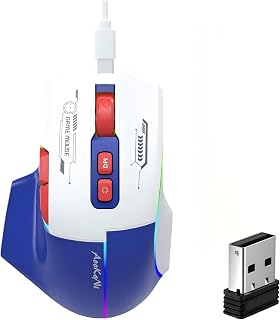 Wireless Gaming Mouse，Ergonomic Mouse with 5 Adjustable DPI up to 7200, RGB Breathing Lights, Compatible with Laptop, Chromebook, PC, Desktop, Mac, Notebook (Blue)