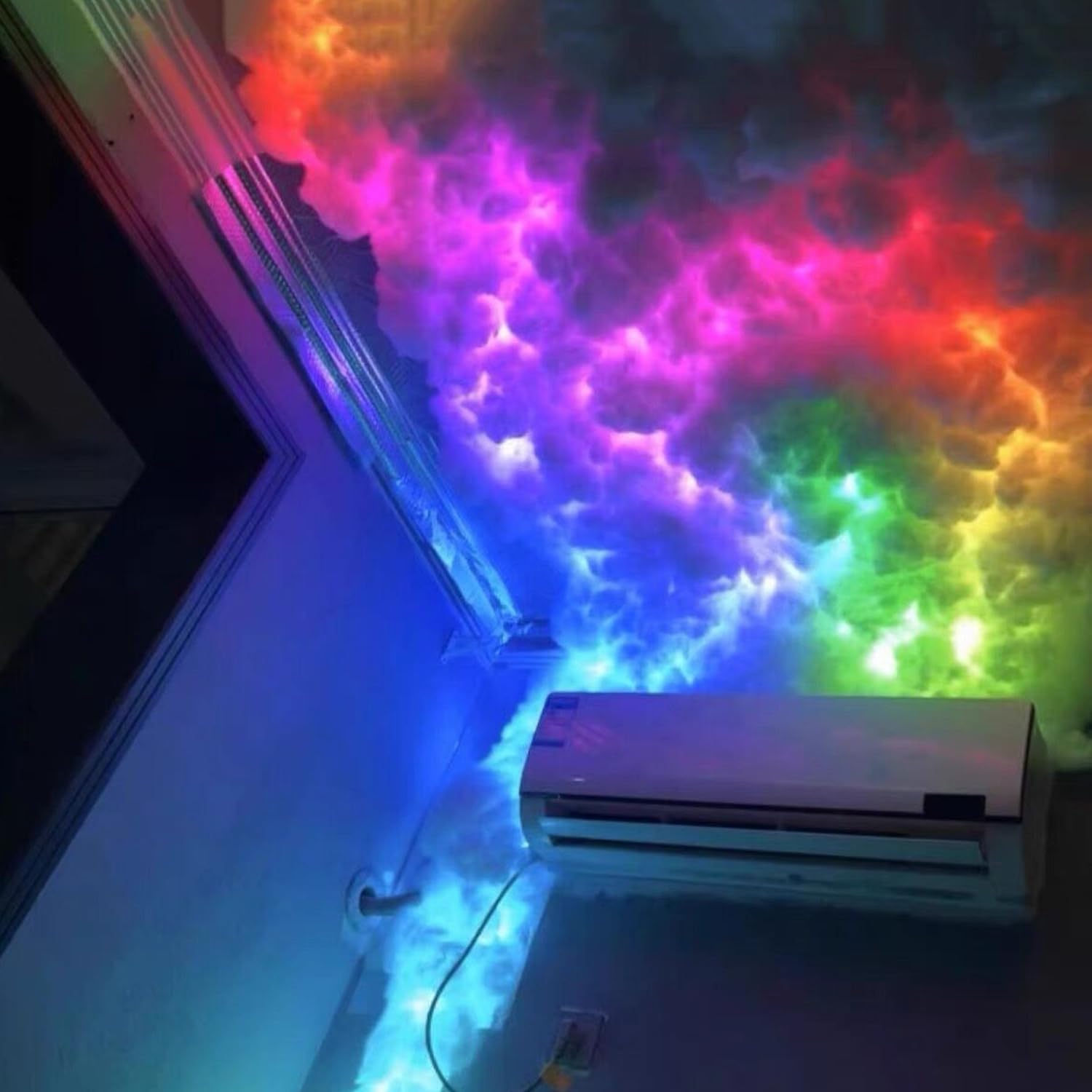 Luz de nube de algodón LED 3D, luces nocturnas inteligentes, lámpara de nube de trueno, tecnología de sala de juegos Sense Wall Bar atmósfera luz para fiesta, lámpara de nube de trueno creativa DIY
