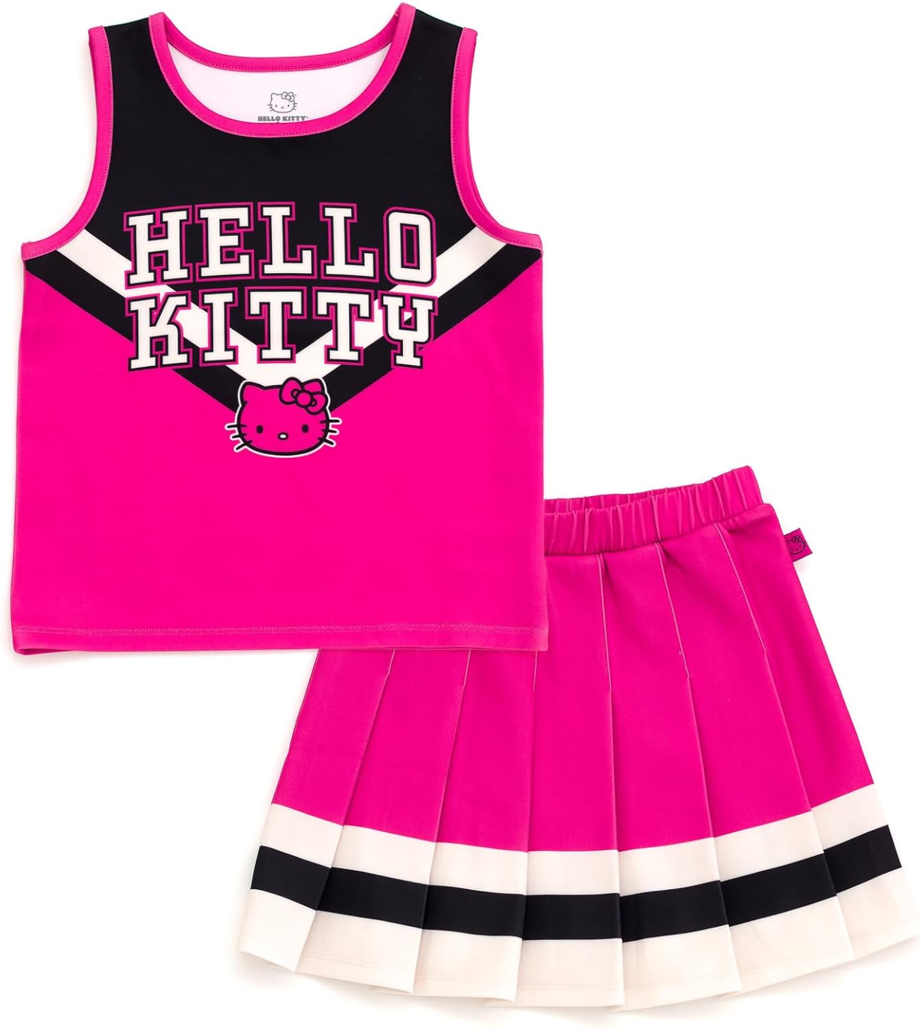 Hello Kitty Girls Scuba Cheerleader Tank Top and Pleated Skirt Toddler to Big Kid Sizes (2T - 14-16)