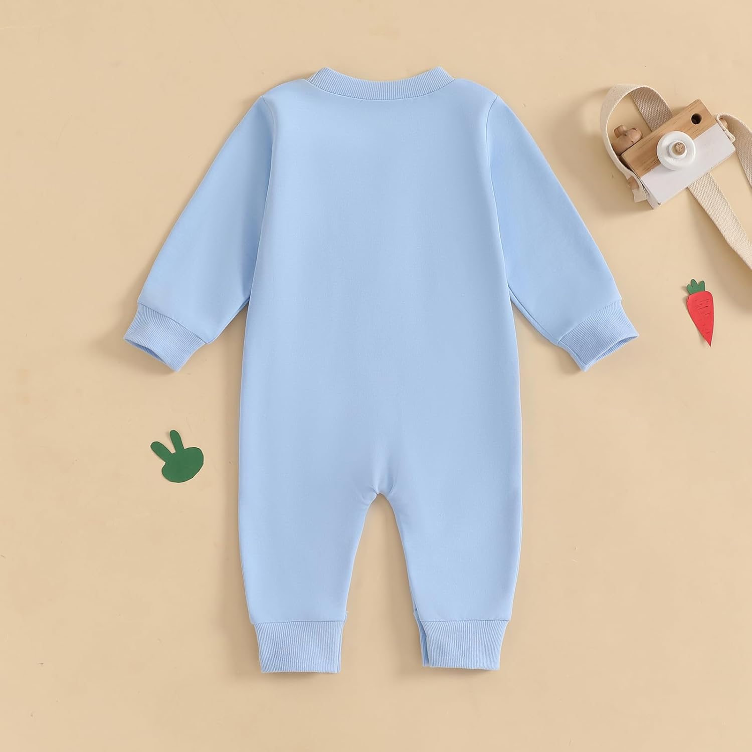 Easter Baby Boy Girl Outfit Embroidery Bunny Rompers Bunny Tail Jumpsuit Unisex Newborn Infant Easter Clothes - Image 4