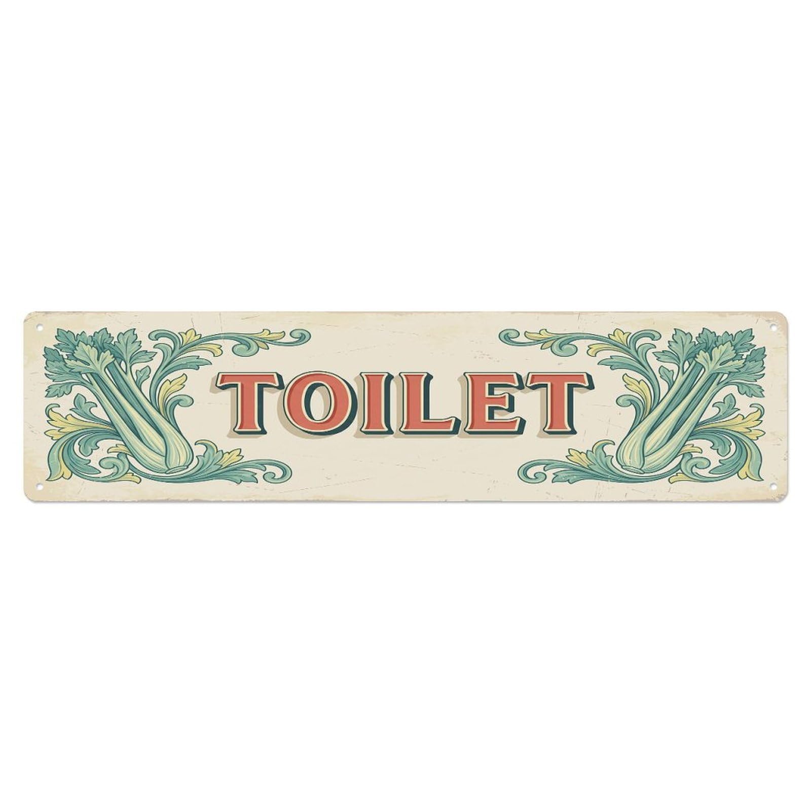 Cmhok Vintage Style Toilet Signage Celery Vintage Metal Tin Sign Wall Decor For Cafe, Club, Garden Metal Poster 4X16inch