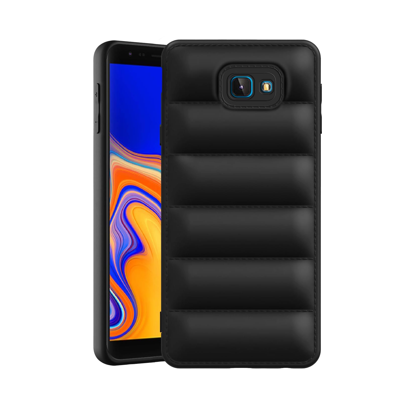 Puffer Case Camera Protection Soft Back Cover for Samsung Galaxy J4Plus | Samsung Galaxy J4+ - Black