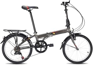 TYXTYX 20" Folding Bike Commuter 33lb carbon steel Frame, 7 Speed Folding City Compact Bike Bicycle Urban Commuter with Rear Carrier, Folded Within 10 Seconds
