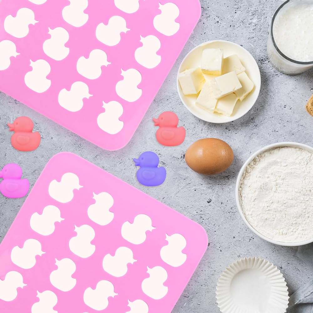 Newk Molde De Silicona De Chocolate De Pato, 4 Paquetes De 16 Cavidades Antiadherentes De Grado Alimenticio Para Cubitos De Hielo, Gelatina, Fondant, Caramelo Duro