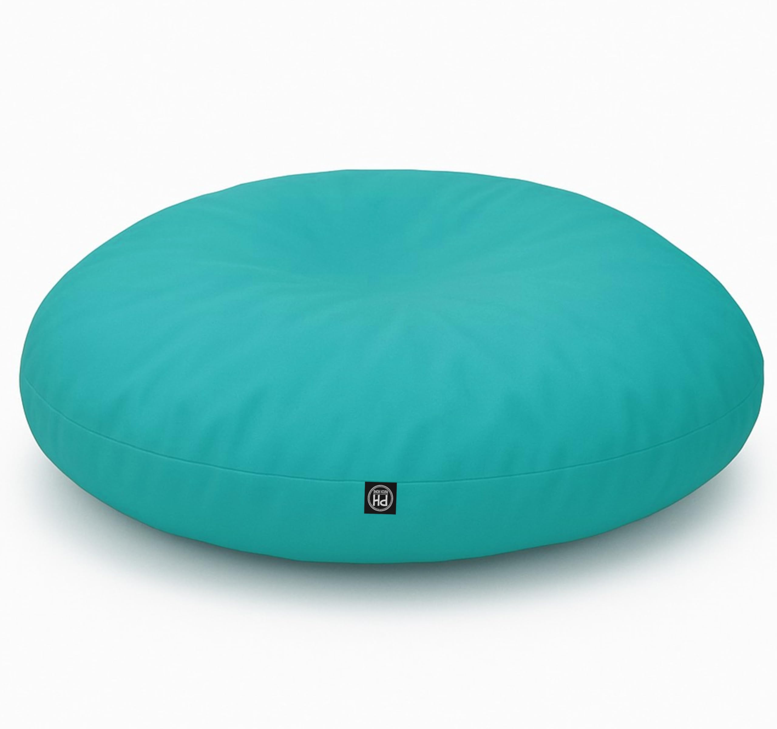 PATCH HOME Sitzsack 2 in 1 Sitzkissen Bodenkissen für Erwachsene & Kinder - Gaming mit Füllung Kissen Sessel BeanBag (Ø 125cm, Türkis)