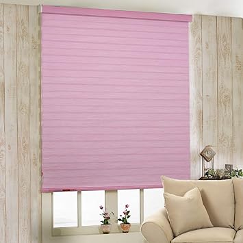 ZEBRA BLINDS Polyester Curtain for Windows or Outdoor Decor (Pink, Width: 180 cm/71 Inches X Height: 200 cm/79 Inches)