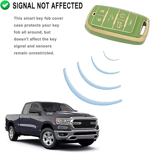 Vista 15 de Funda para llavero para RAM 1500 2019-2020, protector de piel, accesorios de funda de entrada sin llave (negro)