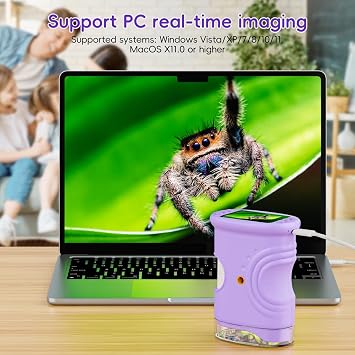 Temodu Kids Microscope, 2.0 Screen 1000X Digital Microscope for Kids