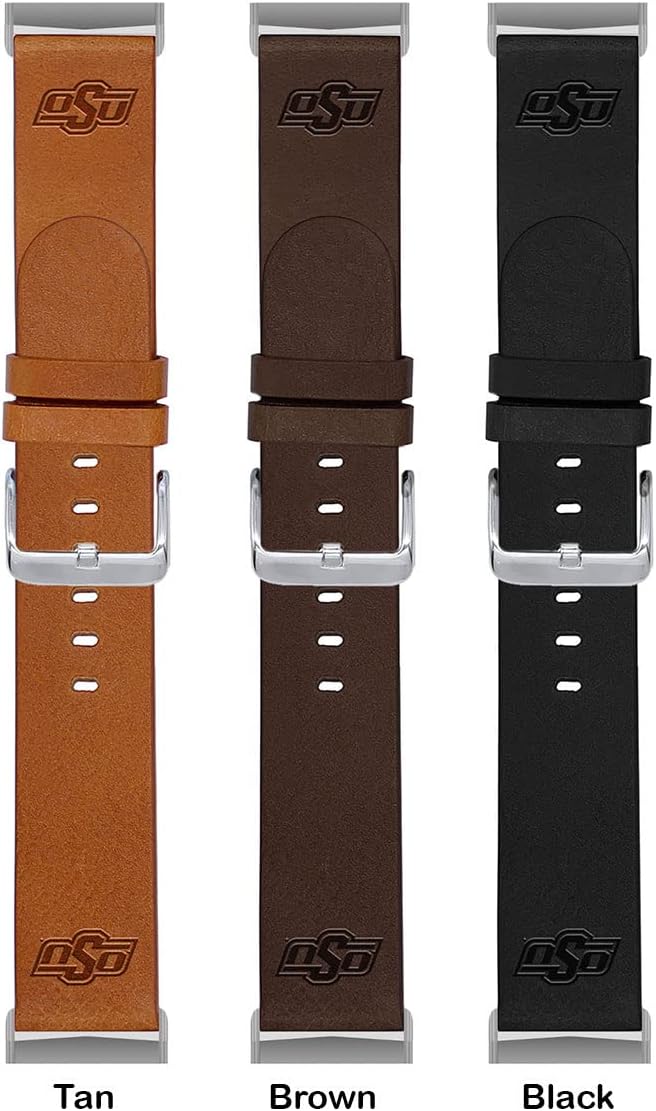 Affinity Bands Oklahoma State Cowboys Leather Watch Band Compatible with Fitbit Versa 3 and Sense
