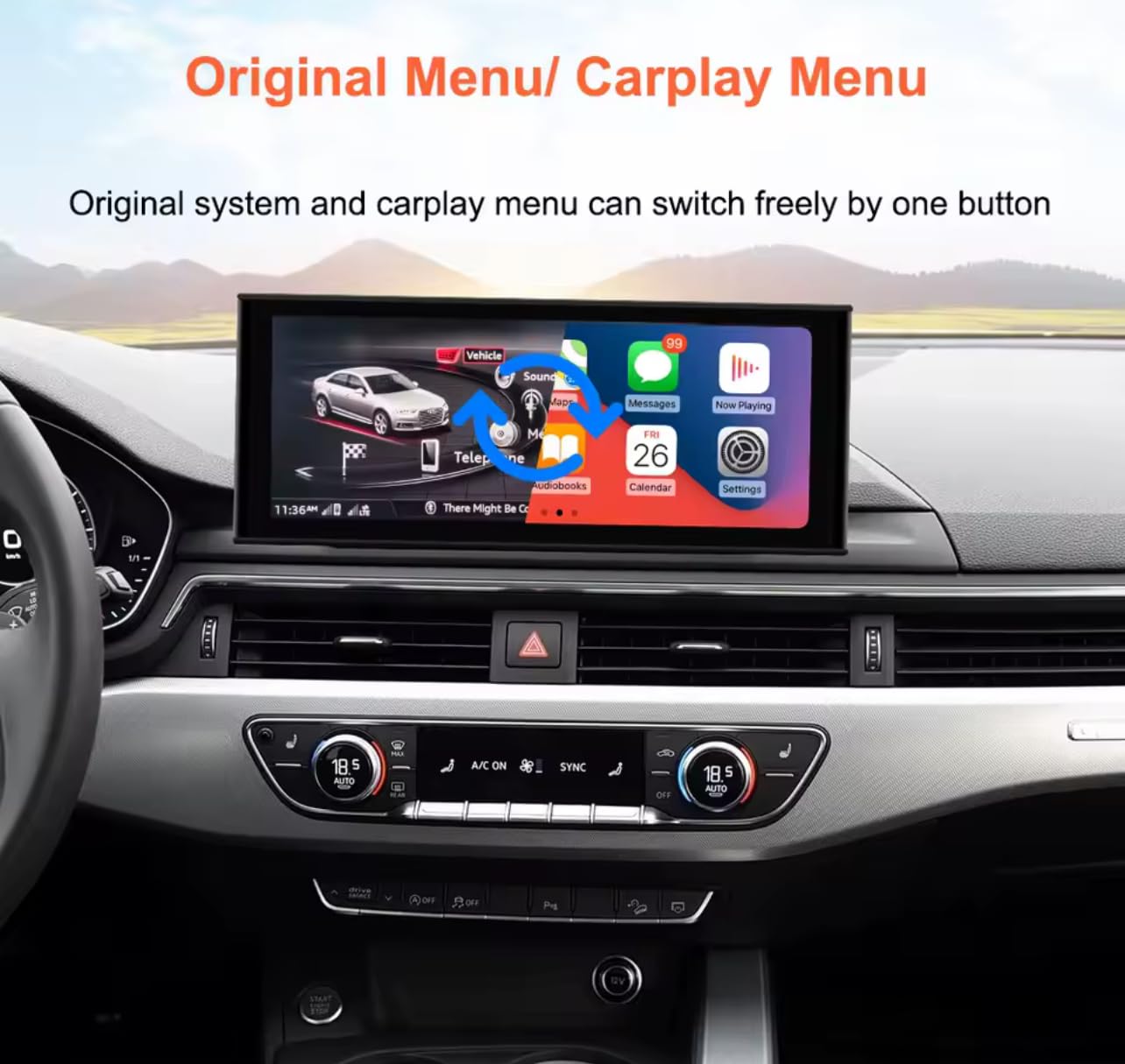 12,3 pollici CarPlay Android Auto per AUDI A4 B9 AUDI A5 F5 | Sistema Linux | Schermo Touch Multimediale Retrofit Plug & Play (2016-2020)
