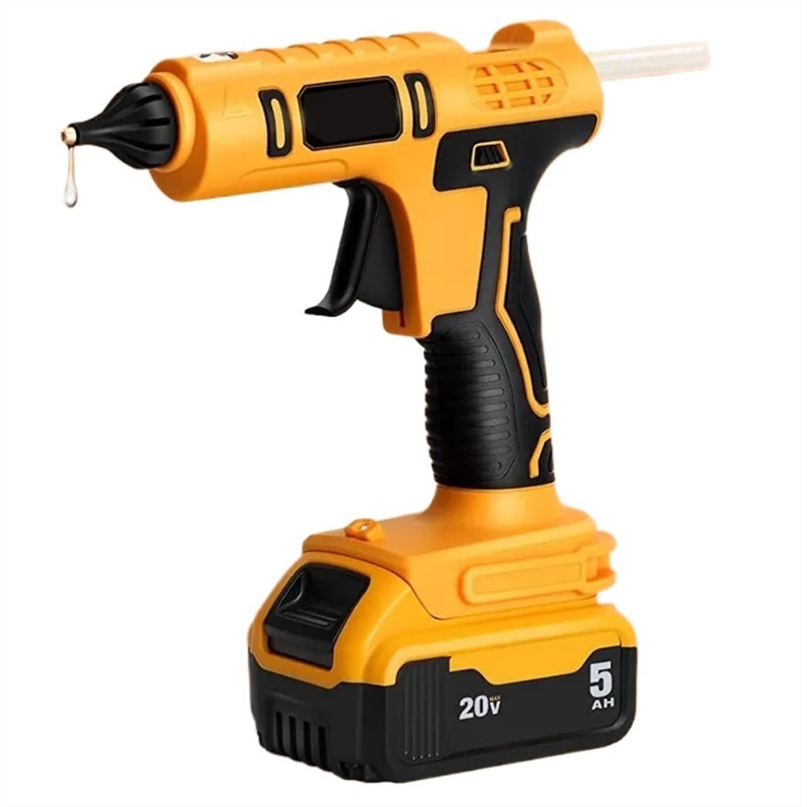 Pistola de pegamento caliente eléctrica Pistola de calor inalámbrica Batería Pistola de silicona caliente Herramienta manual de bricolaje Compatible con De-walt Con 12 adhesivos termofusibles Sin bate