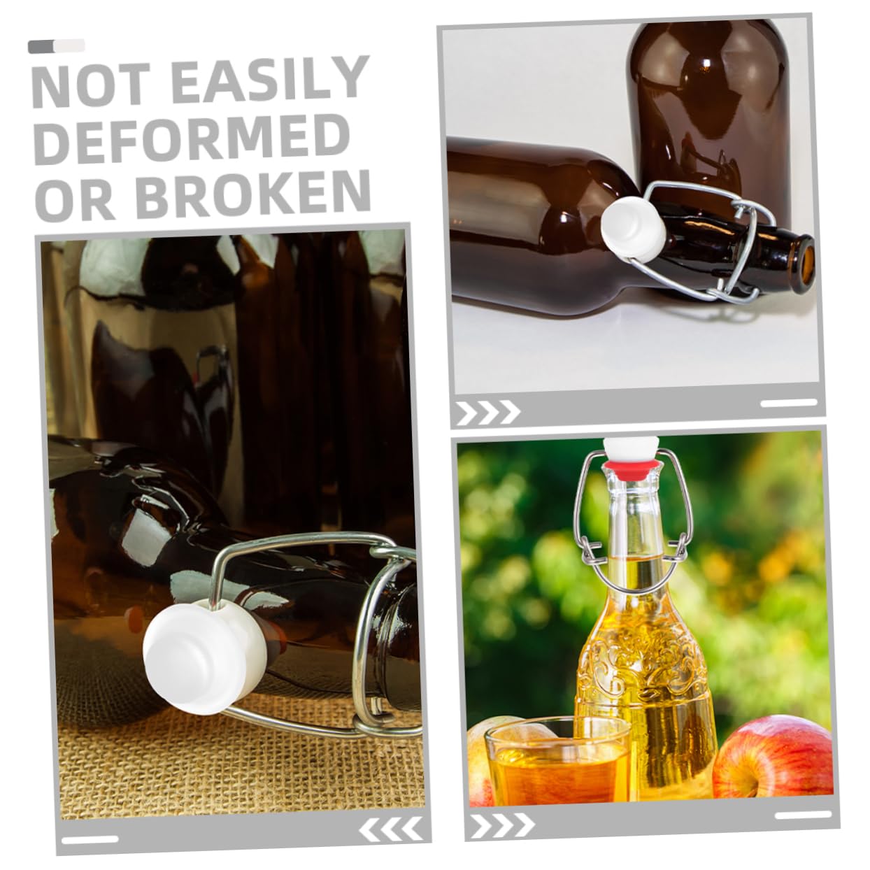 Cabilock Replacement Swing Bottle Gasket Set 12pcs Plastic Gaskets for Swing Top Bottle Washers Leakproof