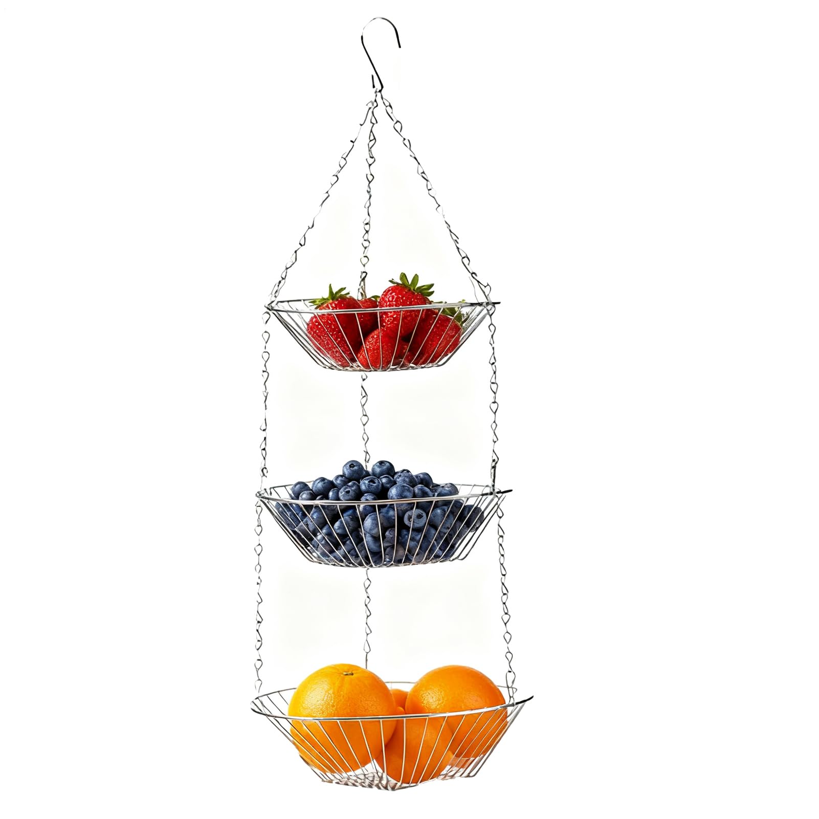Organizador de almacenamiento de 3 niveles para mantener tus frutas y snacks frescos