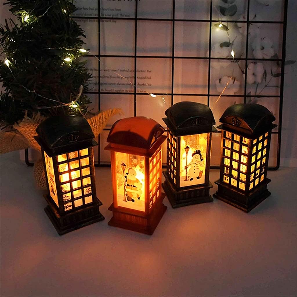 Cute Christmas Santa Claus Snowman Light Ornaments Merry Christmas for Home Xmas New Year Party (Color : D Size Shows) (E shows) image 2