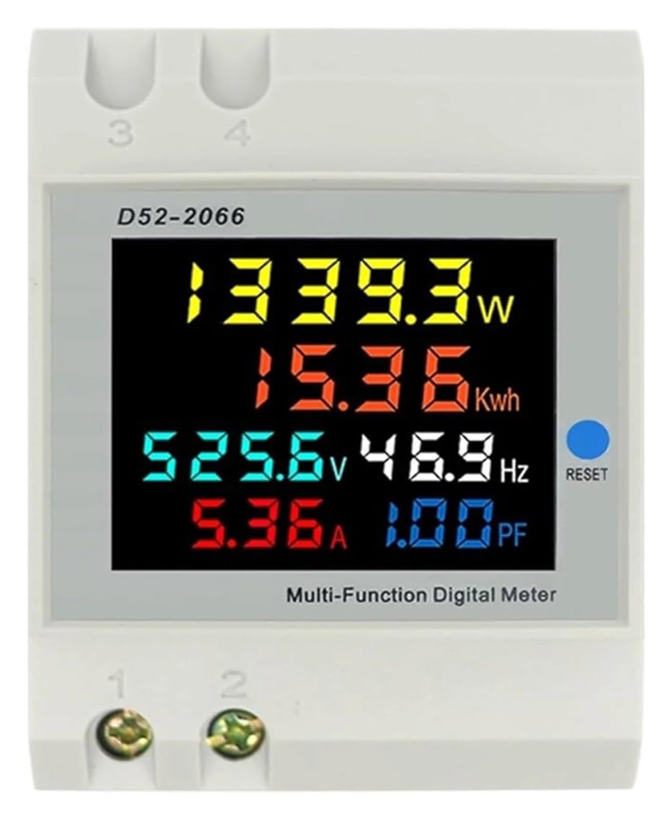 Jednofazowy licznik energii, monitor zużycia energii na szynie DIN, AC 40-300 V, 100 A, woltomierz, amperomierz, wat, kwh, częstotliwość, miernik mocy