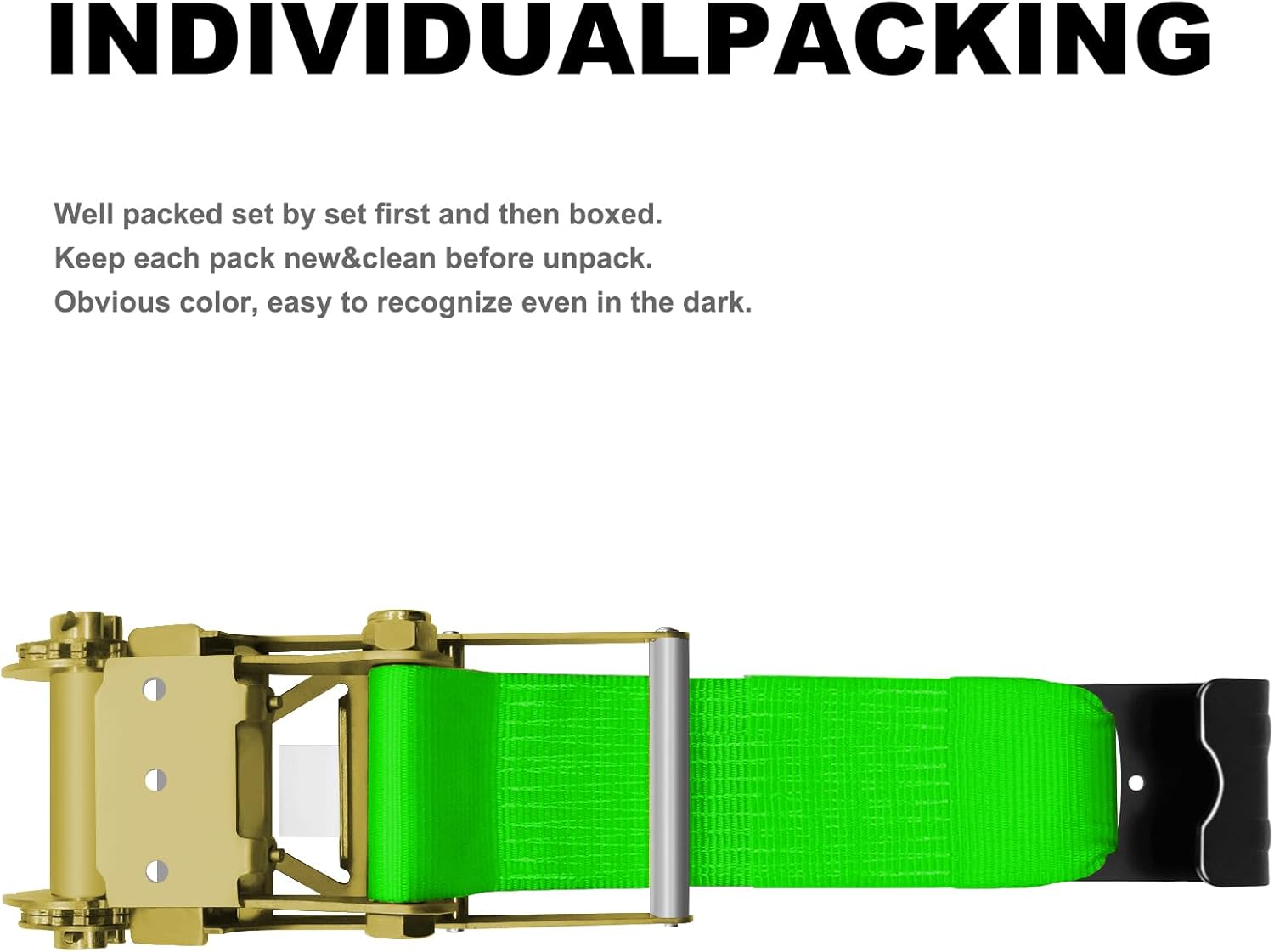 2 Pack 4 inch Ratchet Flat Hook Heavy Duty Green x12 inch(No Strap), Compatible with 4 inch Winch Straps for Flatbed Trailer