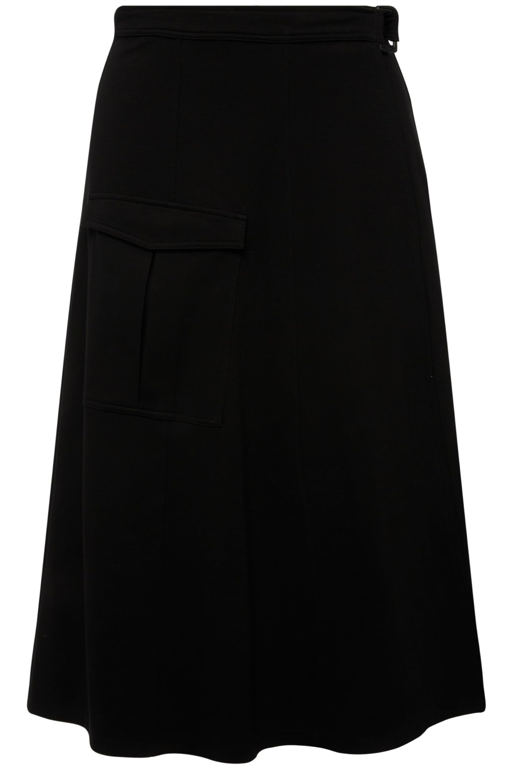 Ulla Popken Femme Grandes Tailles Jupe Portefeuille en Jersey Point de Rome, Style Militaire, Coton Bio 822148