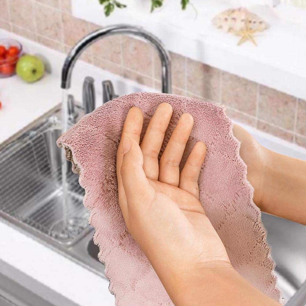 22 Panni Cucina Riutilizzabili In Microfibra - Assorbenti E Antiaderenti - Lavabili In Lavatrice - Grigio Rosa - 2