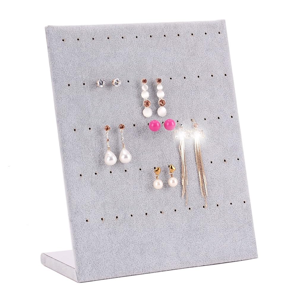 CJHFR472SG Jewelry Organizer Stands Earring Display Stand 3-Color Jewelry Organizer for Earrings Studs Hanging Holder Jewelry Display Stand(Gris)