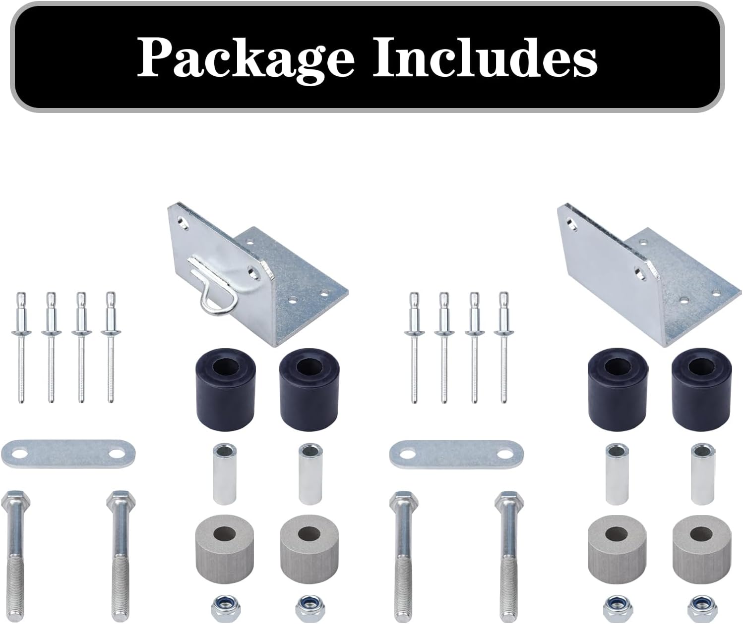 13-04401 Lower Roller Bracket Bundle with Rollers and Hardware Fit for Peterbilt 379 Replace 13-04401M001 13-04401M002 13-03593 13-04413SPL 13-04467, Both Sides