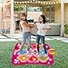 PLAMILOY Dance Mat for Kids, Light-up Rhythm Step Game Mat, Electronic Music Game Pad with LED Lights, Built-in Music, 5 Challenge Levels, Adjustable Volume, Ideal Gift for Girls Boys Ages 3-12