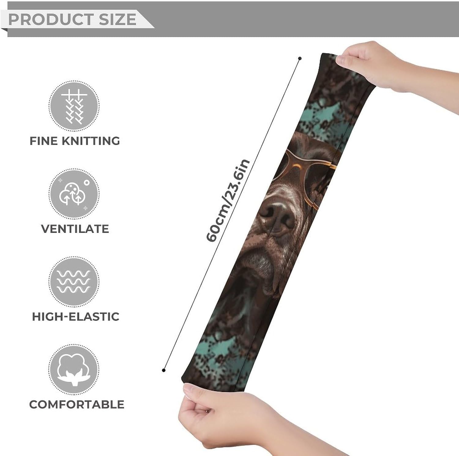 German Shorthaired Pointer In Glasses Knee High Stockings for Women 23.6" Breathable Thigh High Stockings Over The Knee Socks
