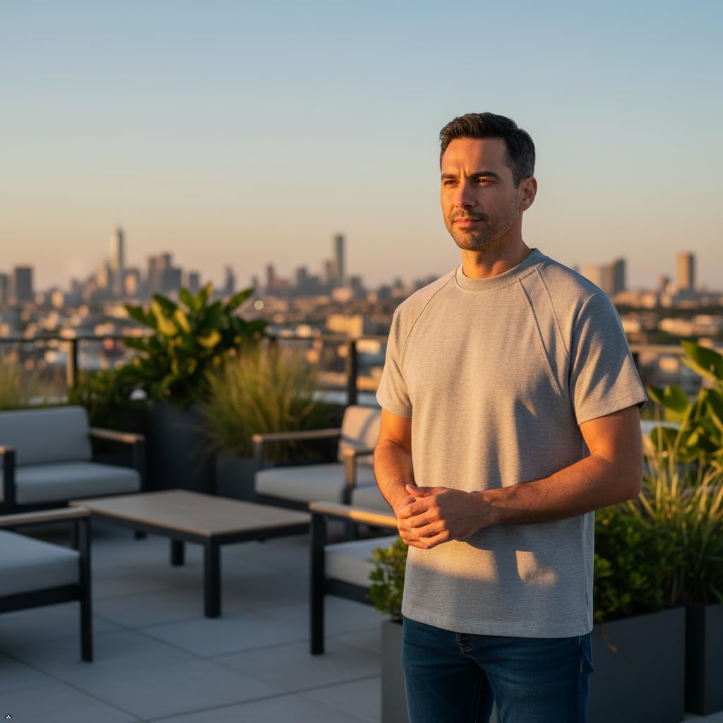 Mens T-Shirts - Crew Neck Patchwork Short Sleeve T-Shirts for Men Wrinkle-Resistant Cotton Blend Summer Casual Stylish Tee - Image 7