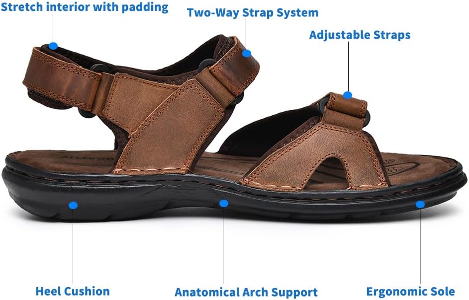ArcBrothers Men's Sandals Non-slip Water Sandals Comfortable Sport Sandals Open Toe Casual Beach Sandals - Image 4