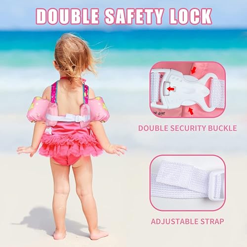 Miniatura 4 de Flotadores para piscina, chaleco de natación para niños de 33 a 66 libras, alas de brazo de agua para niños como trajes de baño de piscina