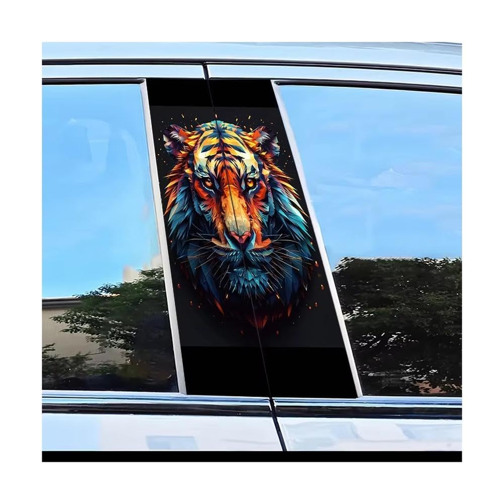 Bertdcx One Color 2 Car Center Pillar Stickers Tiger B-Pillar Scratch Protection Auto Parts