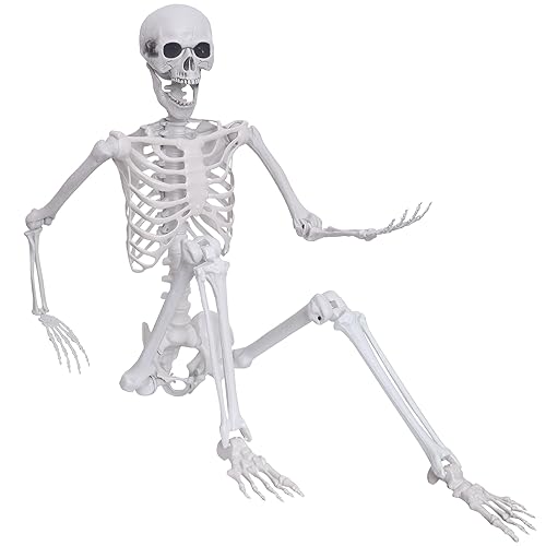 Halloween Skeleton Decor,5.4ft Posable Skeleton Full Body Human Skeleton for