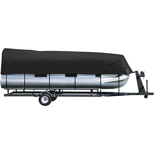 iCOVER Trailerable Pontoon Boat Cover, Fits 17 to 28ft Long & Beam Width up to 102in Pontoon Boat with Storage Bag