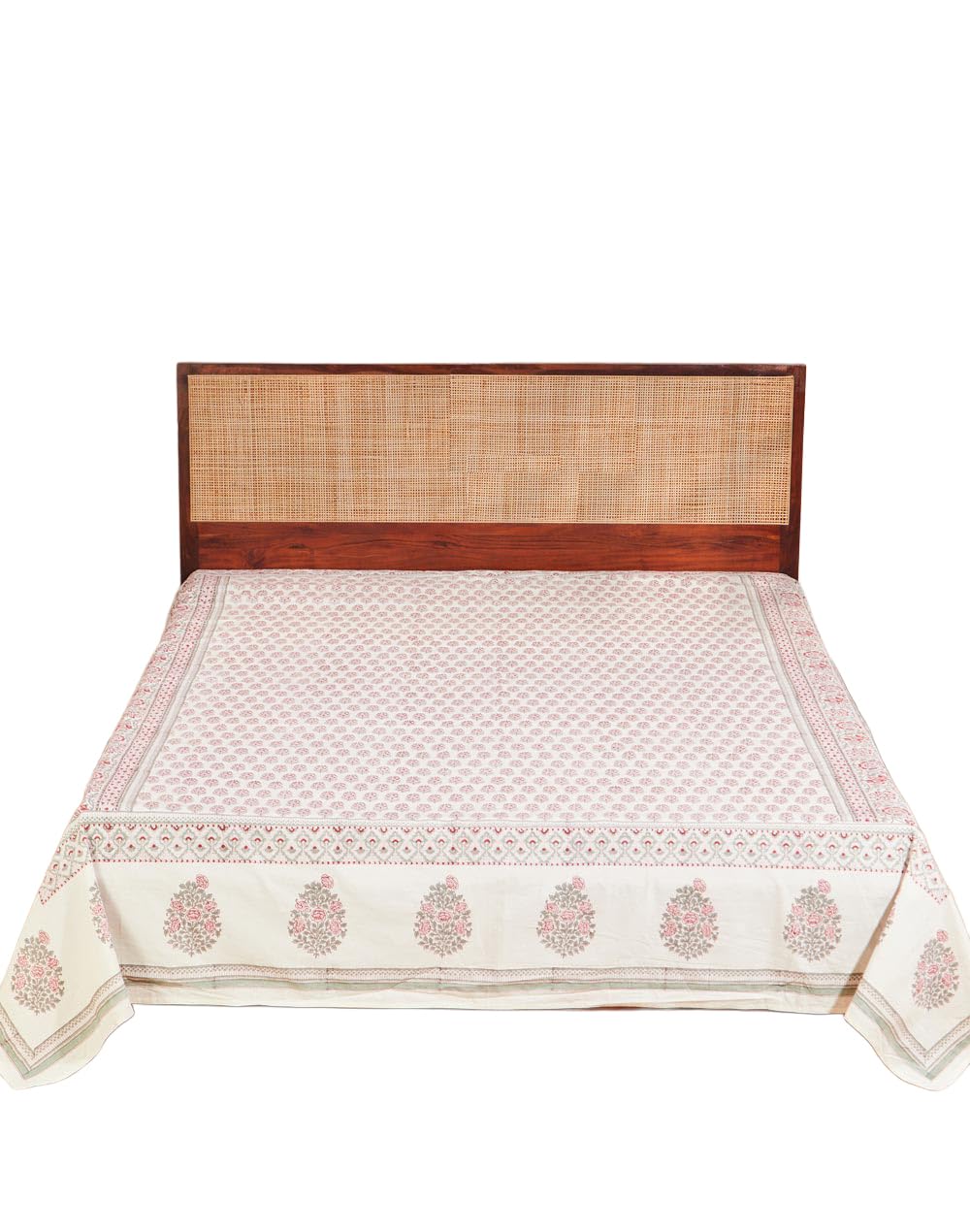 Fabindia Offwhite Nazneen Hand Block Printed Cotton Bed Cover-picture-13