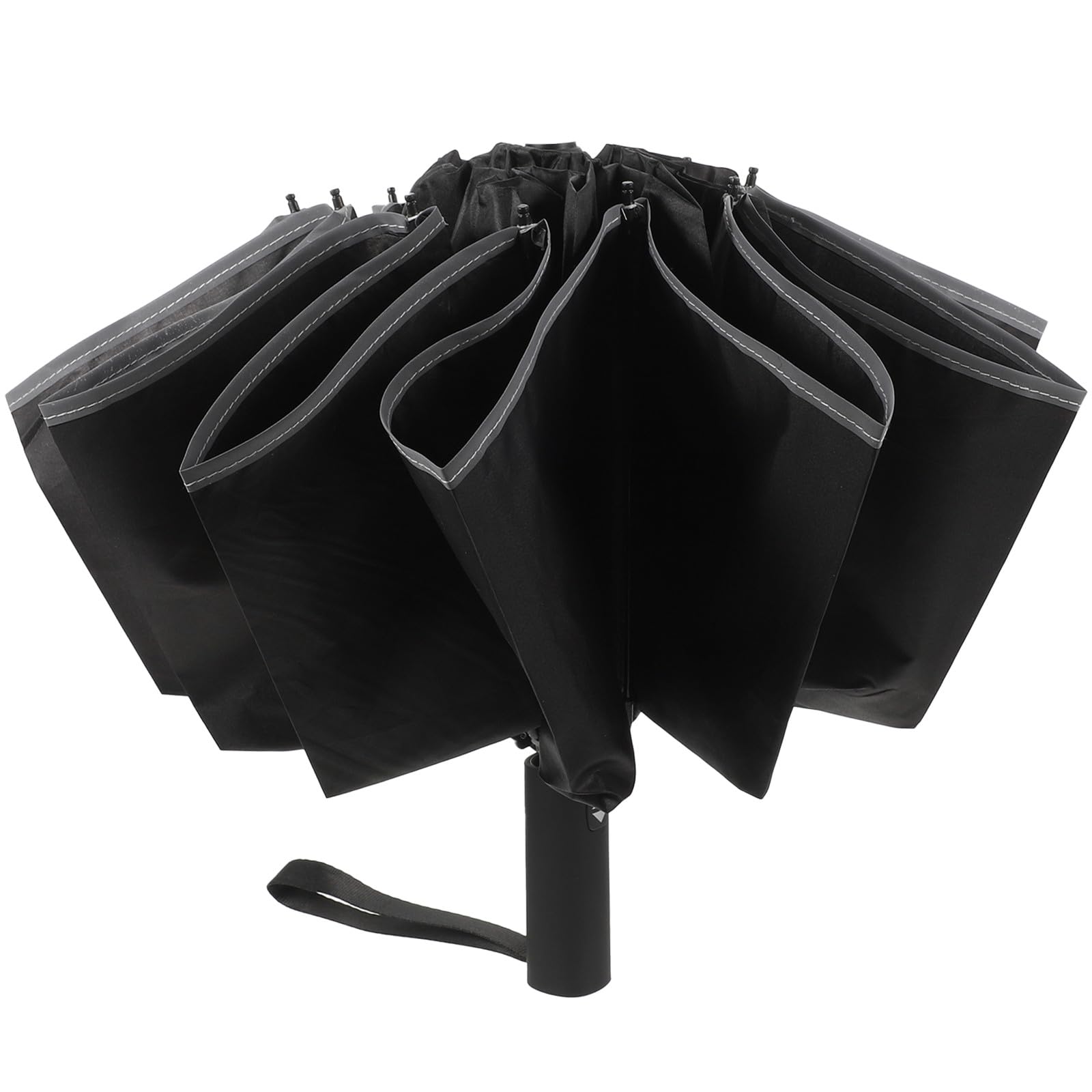 SECFOU Paraguas Plegable Automático Reflectante, Resistente al Viento, 10 Varillas de Aleación, para Lluvia y Uso en Exteriores