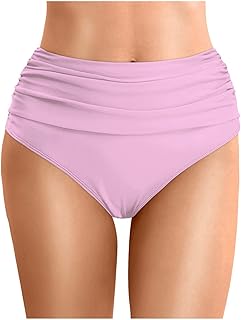 2025 - Bañador de verano para mujer, monocolor, cintura larga, plisado, playa, doble capa, triangular, bañador para hombre, turquesa