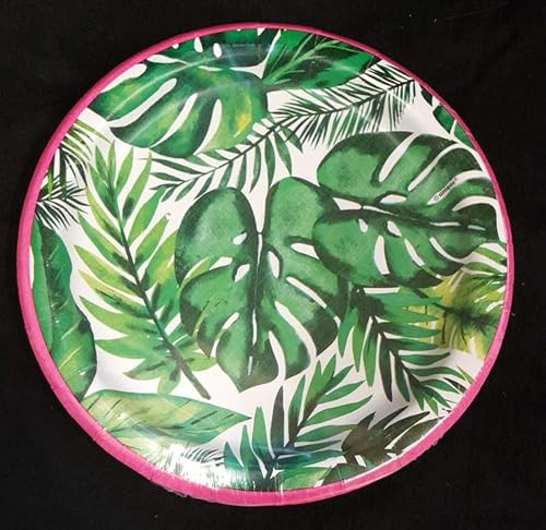 Miniatura 5 de Unique Palm Tropical - Platos redondos de papel para cena, 9 pulgadas (paquete de 8), elegante vajilla tropical, perfecta para fiestas de Luau,