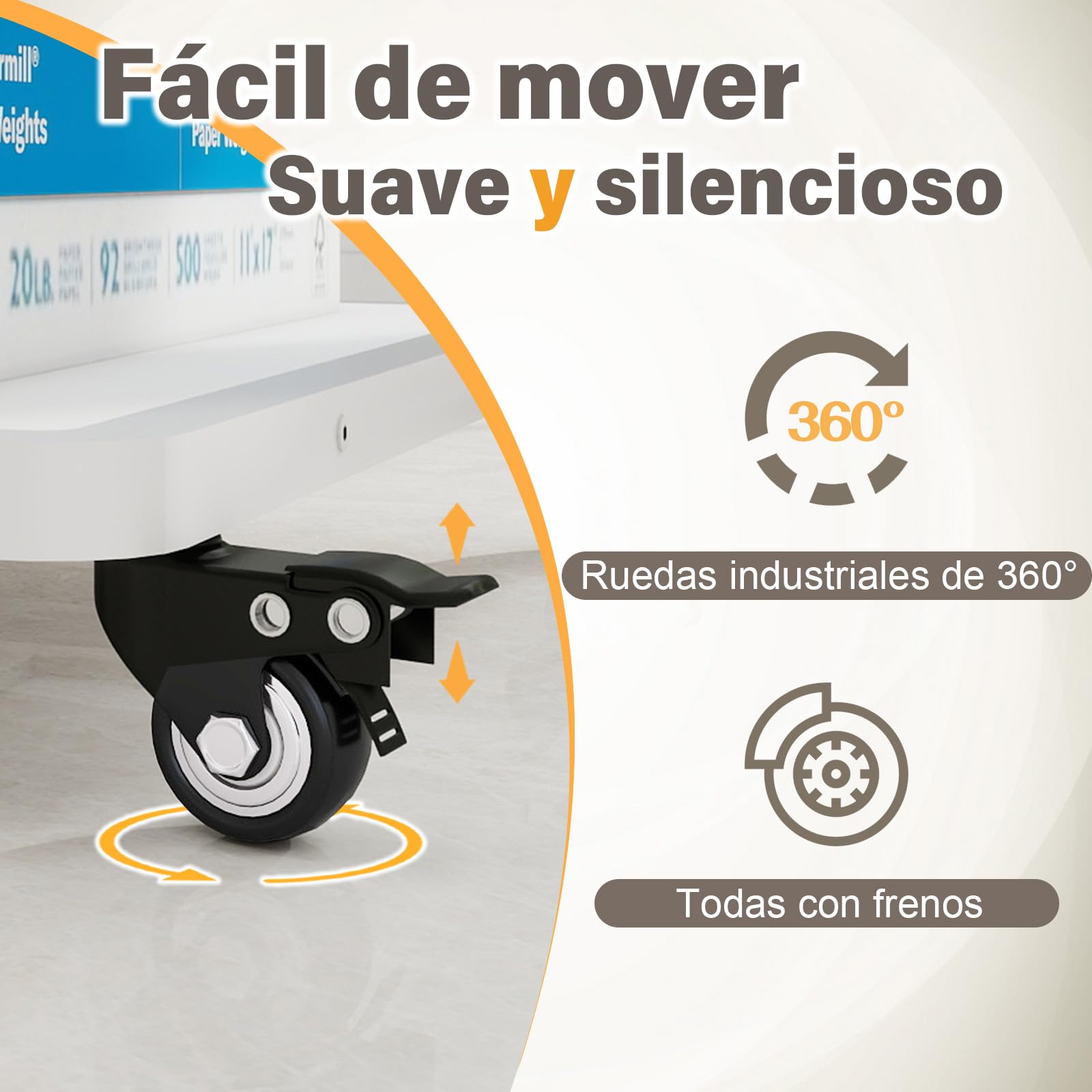 PUNCIA Carro Impresora de 2 Niveles 60 x 50 cm para Oficina Hogar Escuela | mesa soporte impresora blanco carro organizador documentos mueble con estantes para archivos y equipos de oficina