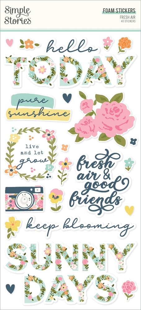Simple Stories Fresh Air Foam Stickers-40/Pkg