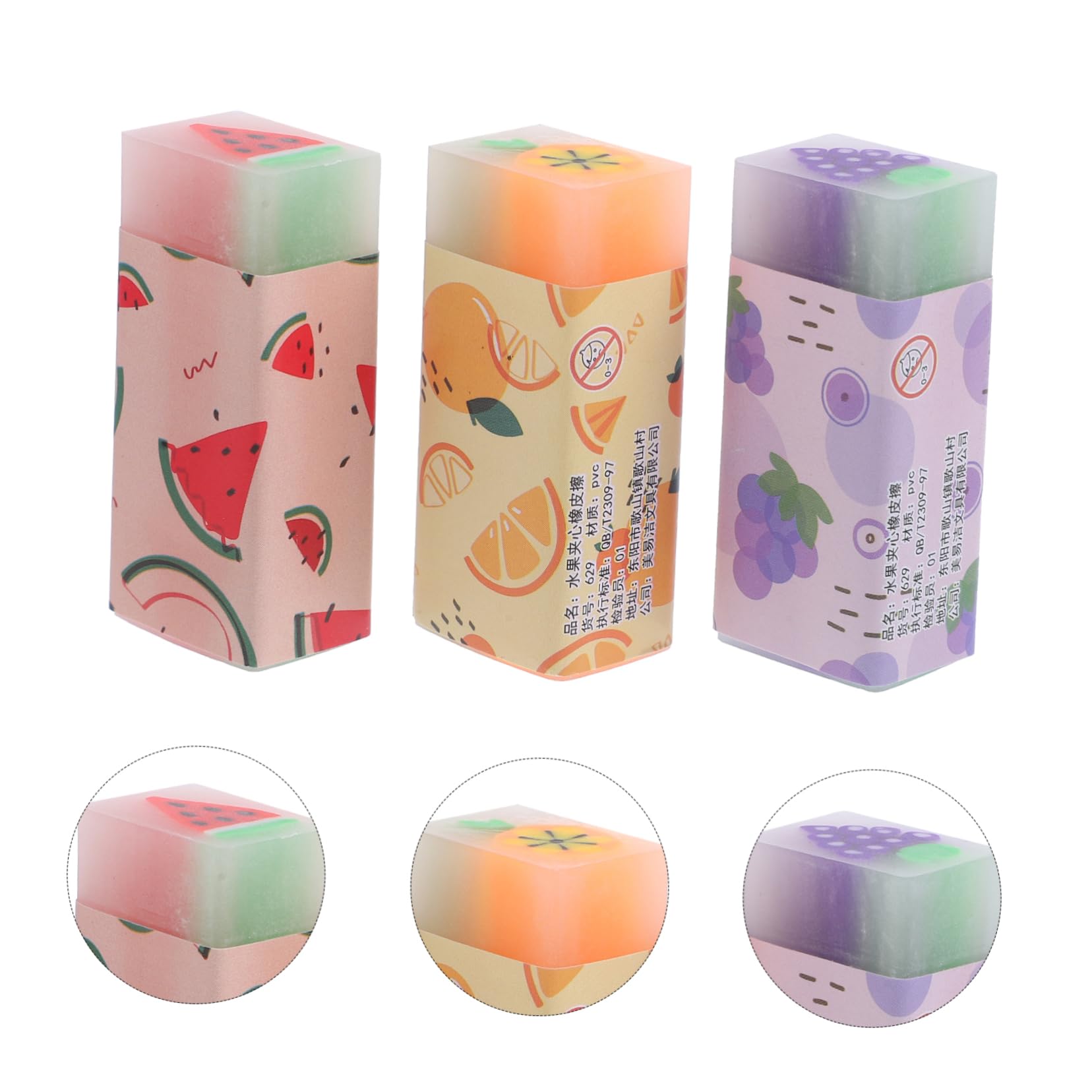 TEHAUX Lot de 36 Gommes à Fruits Mignonnes en Caoutchouc et Parfumée, Gommes Créatives pour Étudiants et Enfants, pour Usage Scolaire et Dessin