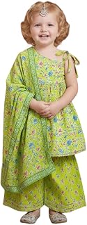 A.T.U.N. (ALL THINGS UBER NICE) Girls Ethnic Kurti, Sharara Dupatta Set | Premium Printed Kurta with Flared Sharara Bottom... Price In India