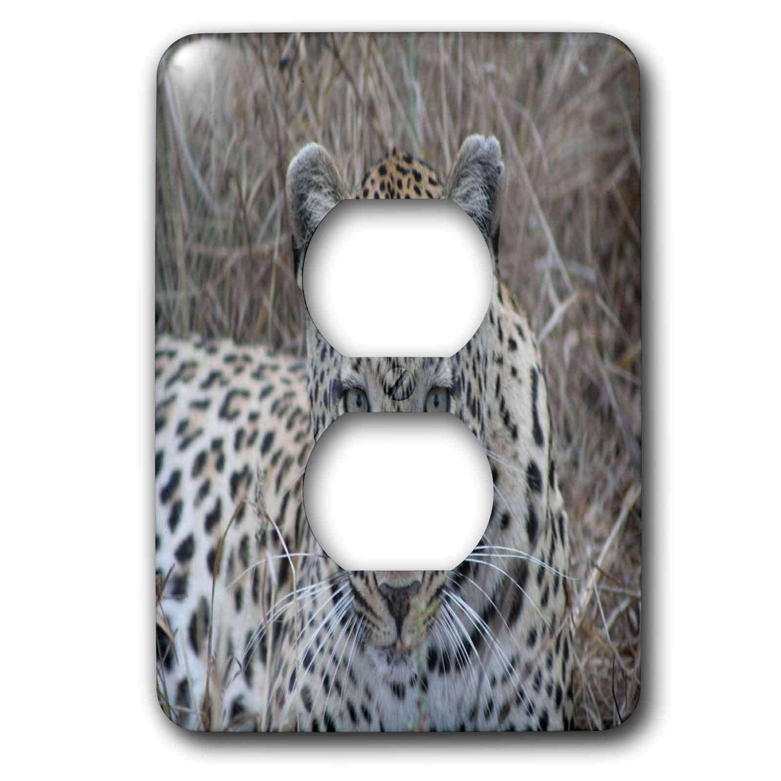 Plaque double prise leopard pour cacher mur blanc lsp_20104_6