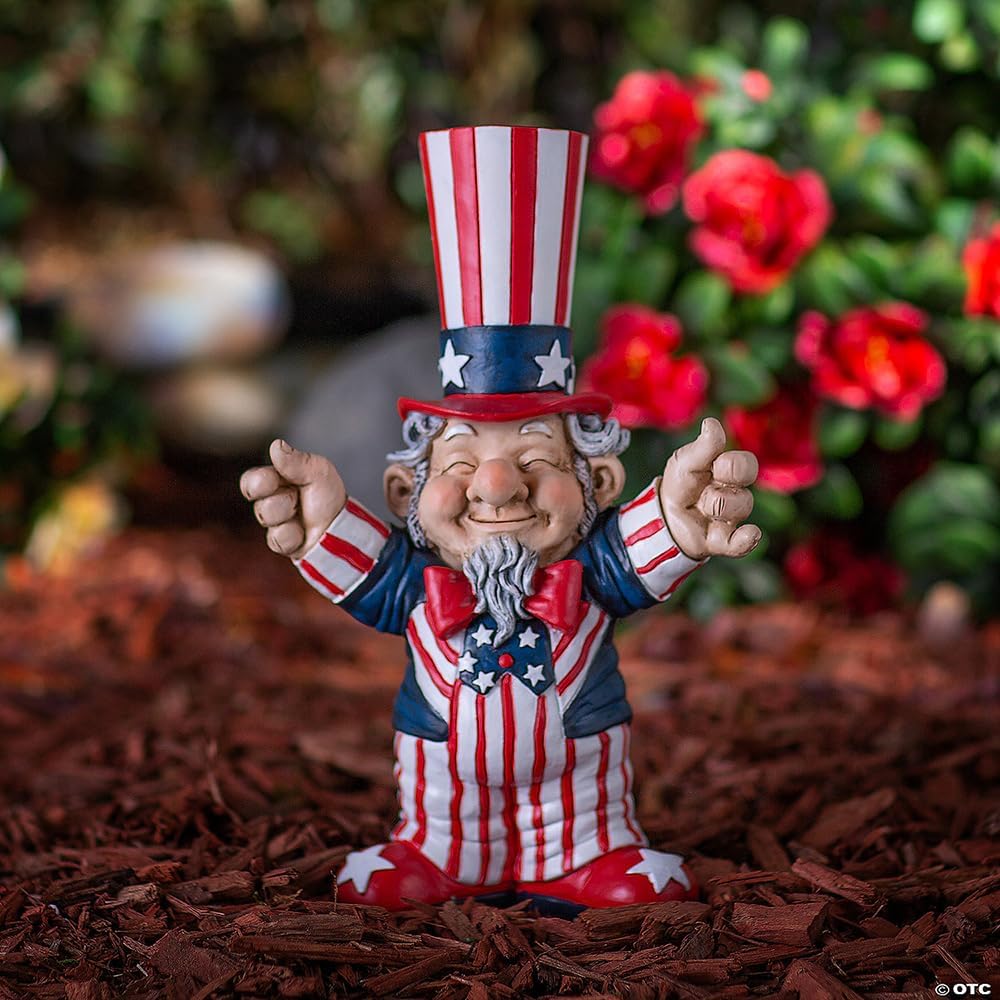 Fun Express Patriotic Garden Statue Uncle Sam Resin Figure - Fourth of July Decorations Outdoor Americana Decor | Patriotic Outdoor Decor for Yard, Porch & Patio | 4th of July Yard Decorations