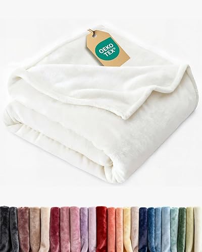 Manta de Vellón Ultra Suave Tamaño Throw - Manta de Franela de Vellón de Lujo - Ligera para Sofá Cama Silla - Gruesa, Cálida y Transpirable - Ropa
