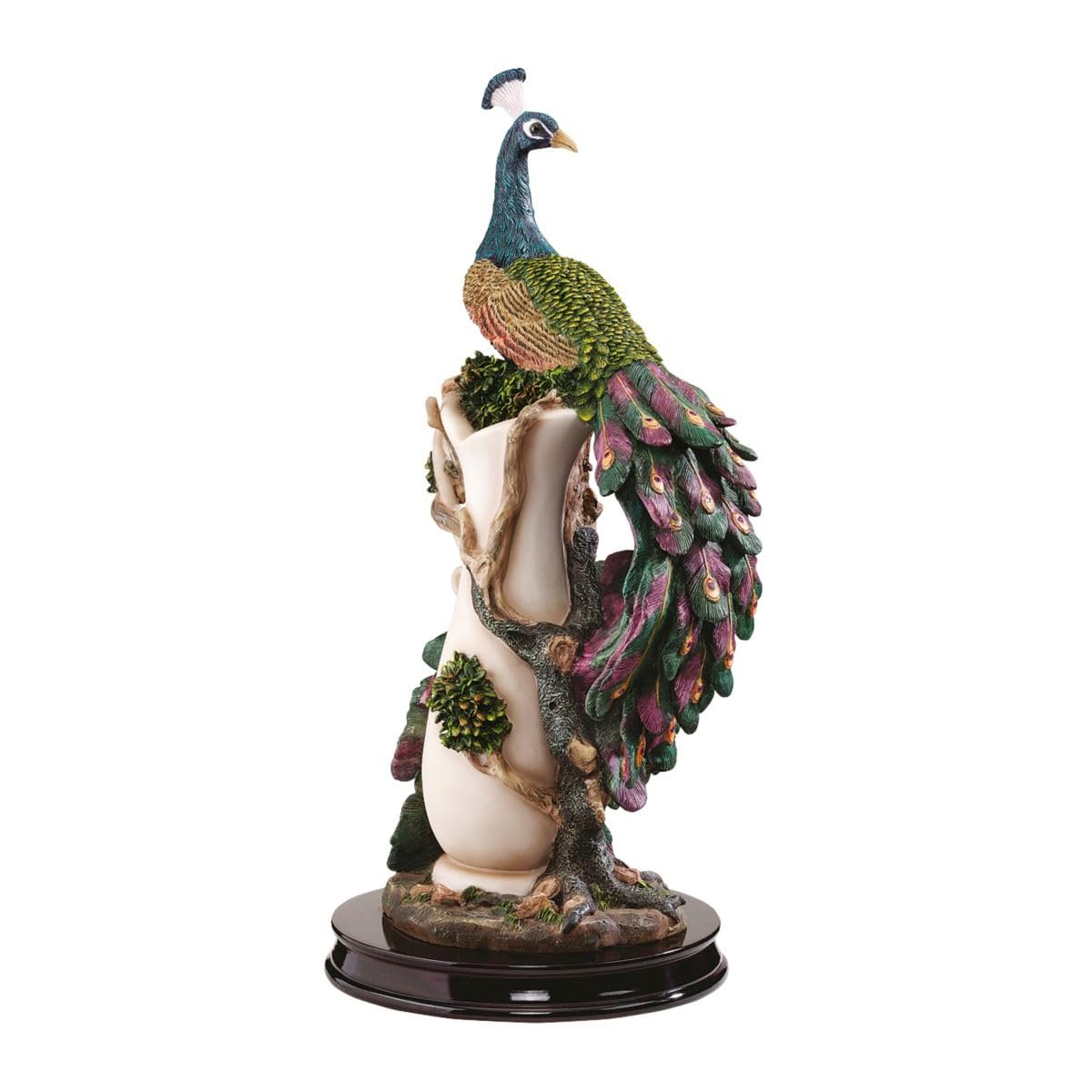 Design Toscano KY10239 17 in. The Peacocks Garden Sculpture,Full Color