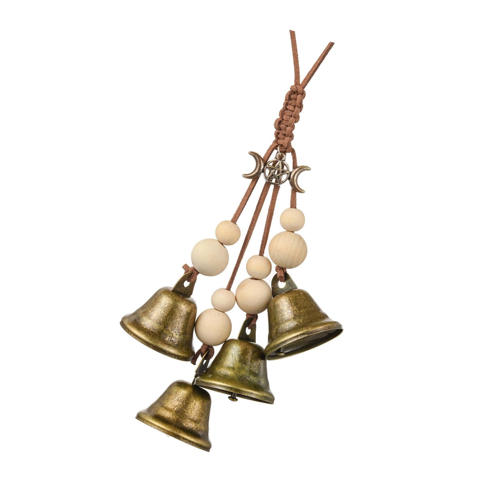 Wood Copper Wind Chimes Hanging Bells for Decorative Doorbells Decoration Home Deck Ornamentation