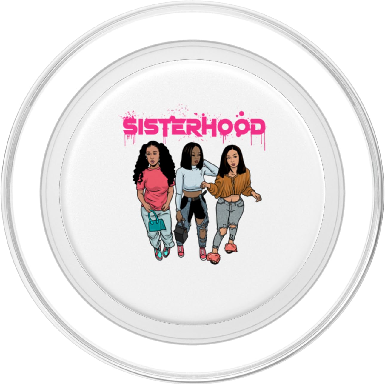 Sisterhood Sista Hood Sister Woman Best Friends Bridesmaids PopSockets PopGrip for MagSafe, Clear - Image 2